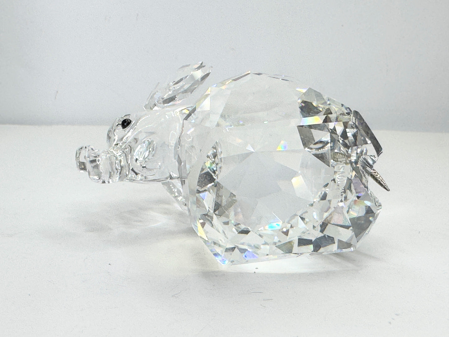 Swarovski Crystal Baby Elephant with Metal Tail 7640 2.5" Mint in box S195