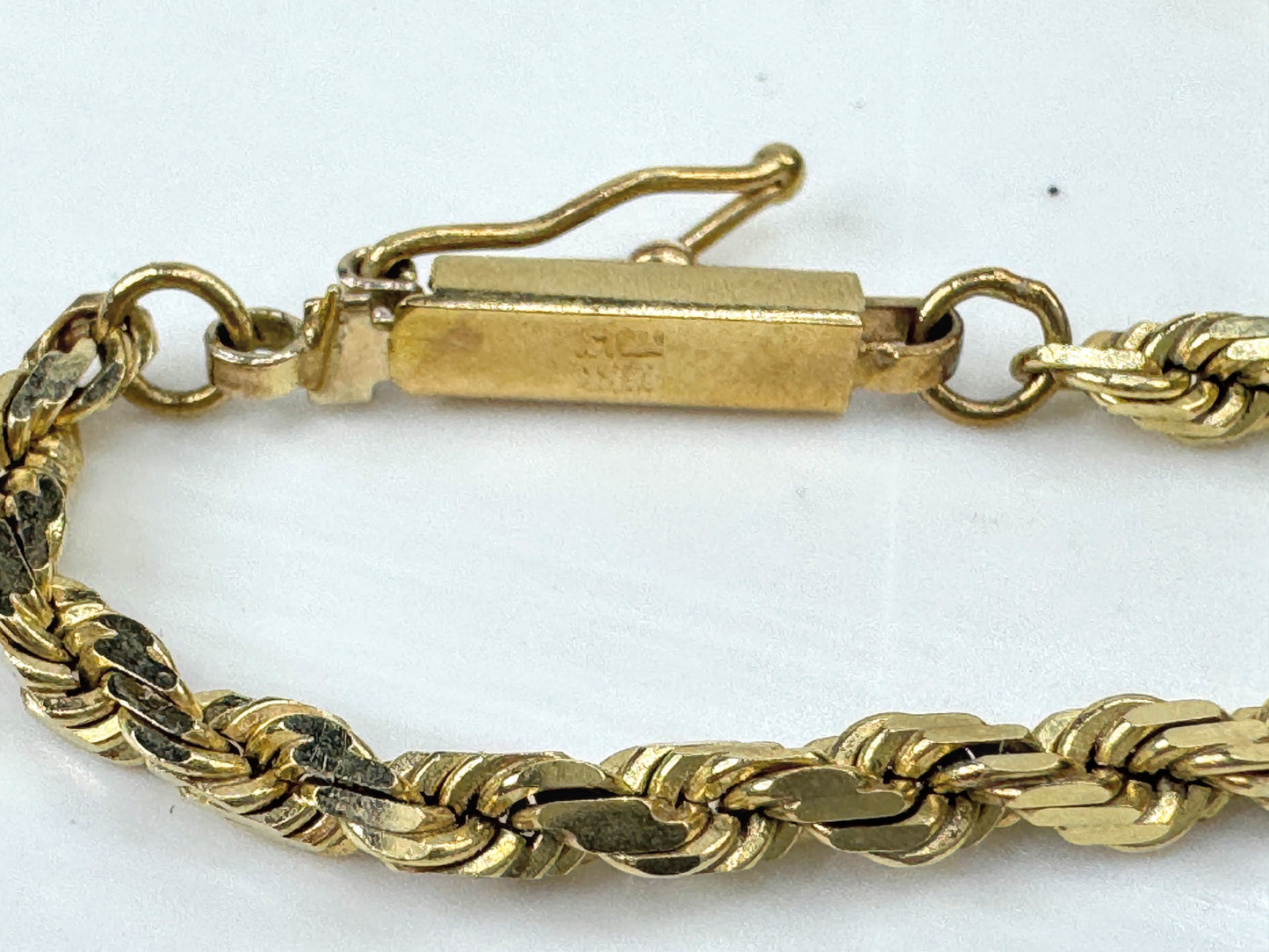 Vintage Italian 14K 2.38mm Diamond-Cut Fancy Link Bracelet 7.25" JR1793