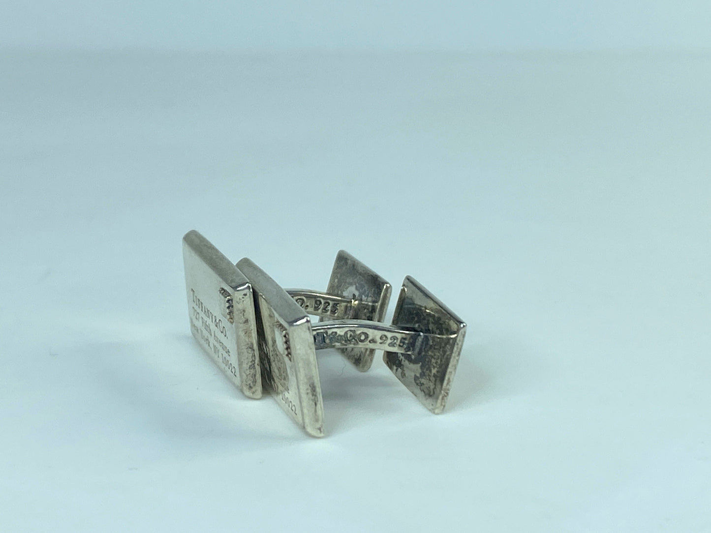 Tiffany & Co. Letter Envelope Cufflinks 727 Fifth Avenue Silver w/Box 12g JR547