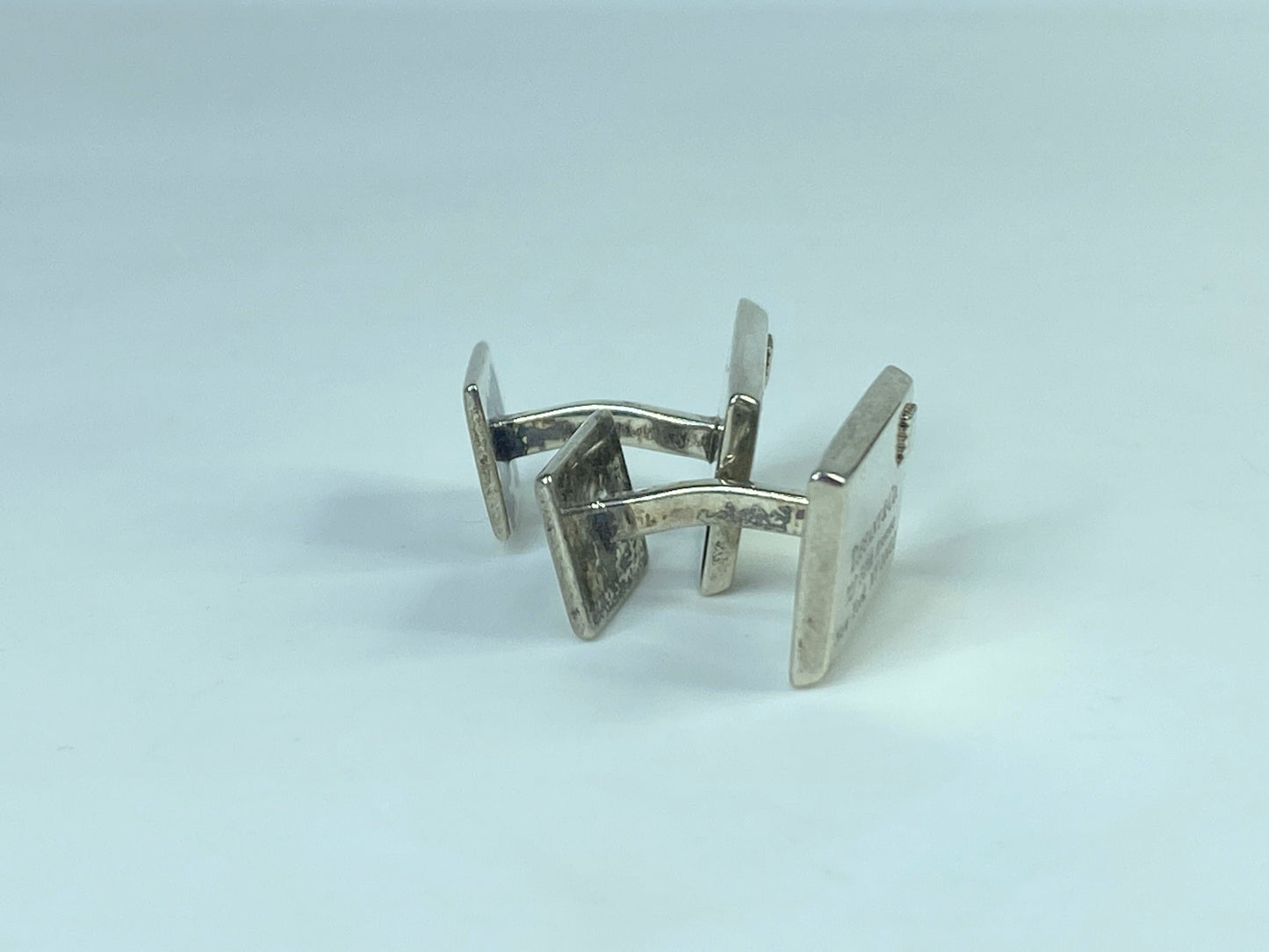 Tiffany & Co. Letter Envelope Cufflinks 727 Fifth Avenue Silver w/Box 12g JR547