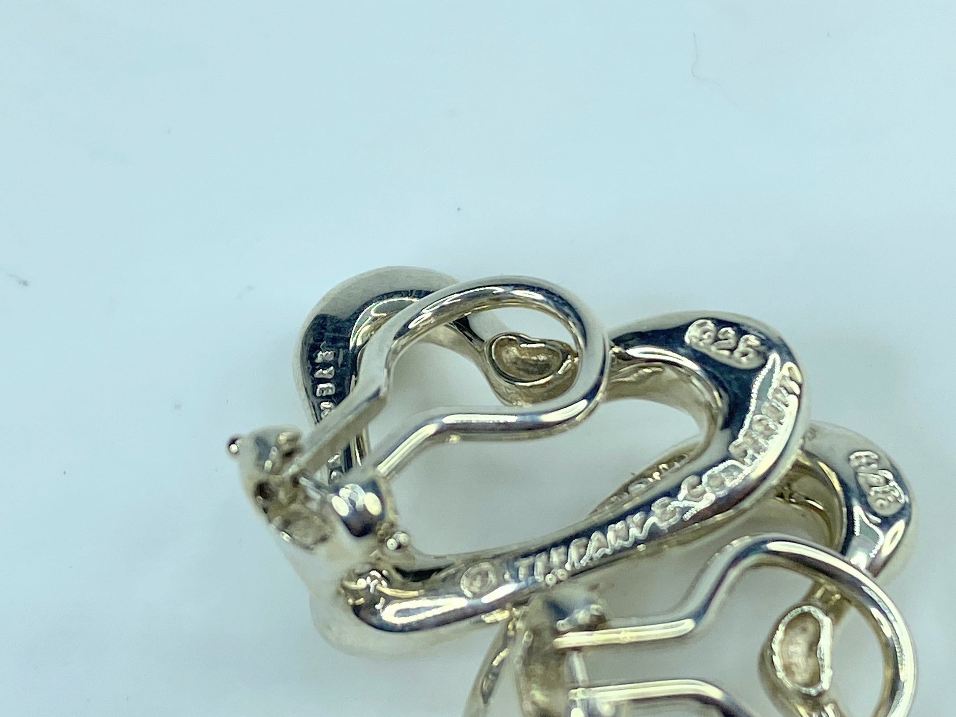 Tiffany & Co Silver Peretti Large Huge Open Heart Clip On Earrings JR551