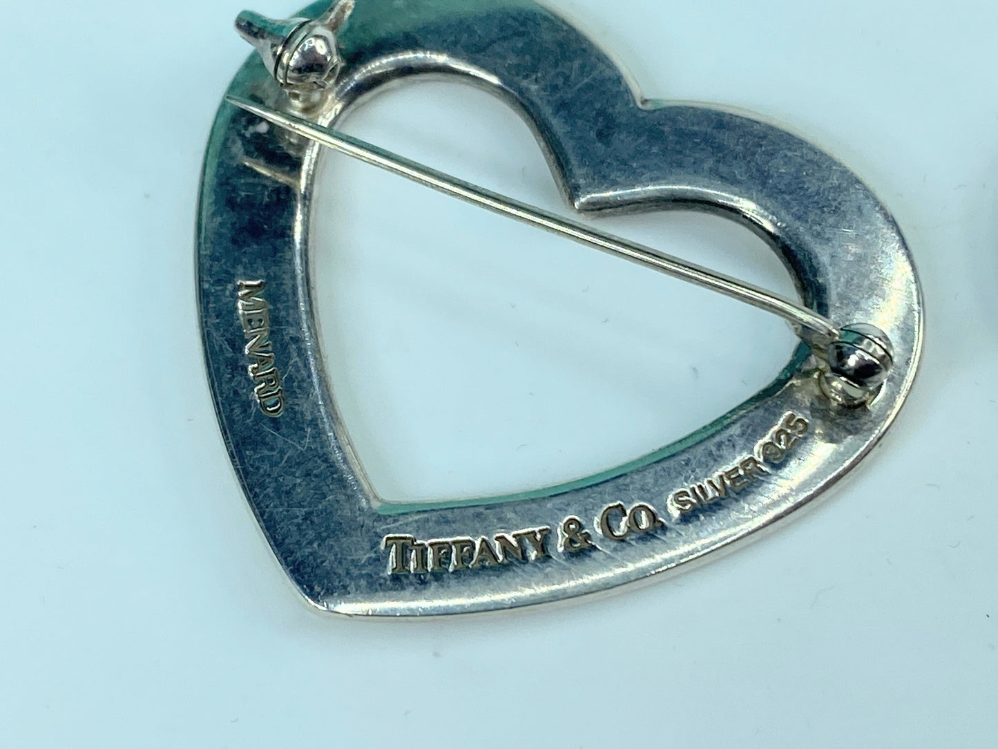 Rare Tiffany & Co Menard Hearts Brooch Pin Sterling Silver 19.6g 45mm JR553