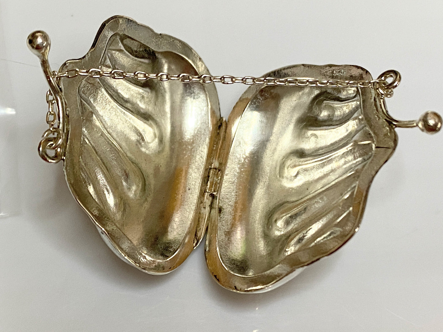 Antique Sterling Silver Figural Pill Box as a Purse-ca. 1900s SS66