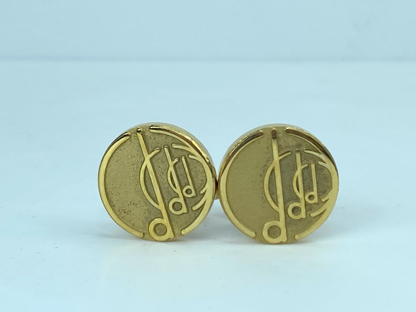 Alfred Dunhill Dunhill Golden tone men's cufflink black velvet gift box GS453