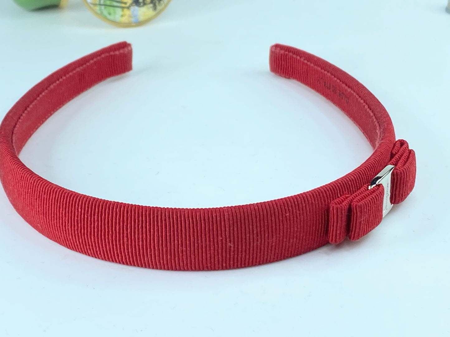 Salvatore Ferragamo Red Vara Bow Headband GS142
