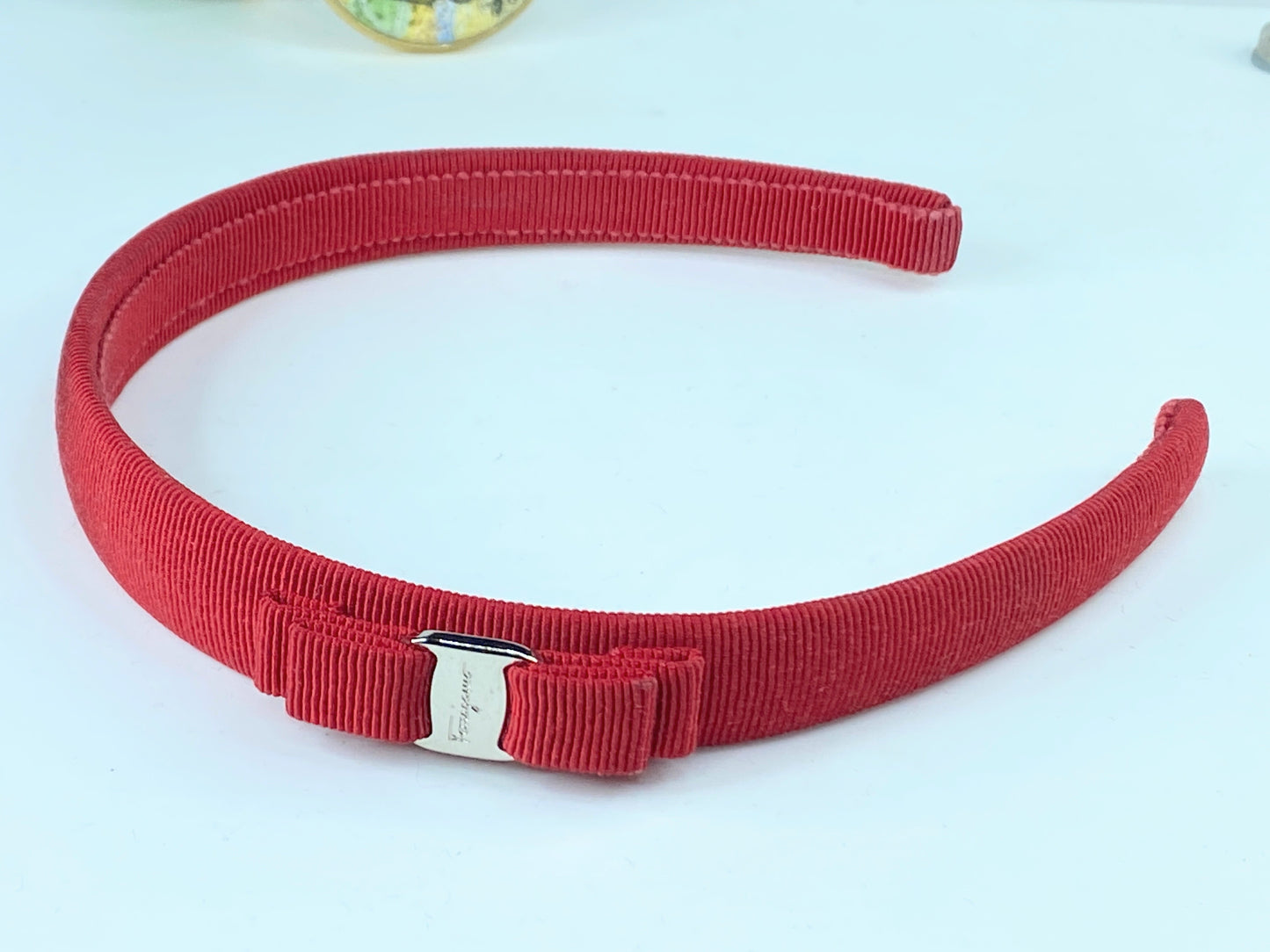 Salvatore Ferragamo Red Vara Bow Headband GS142