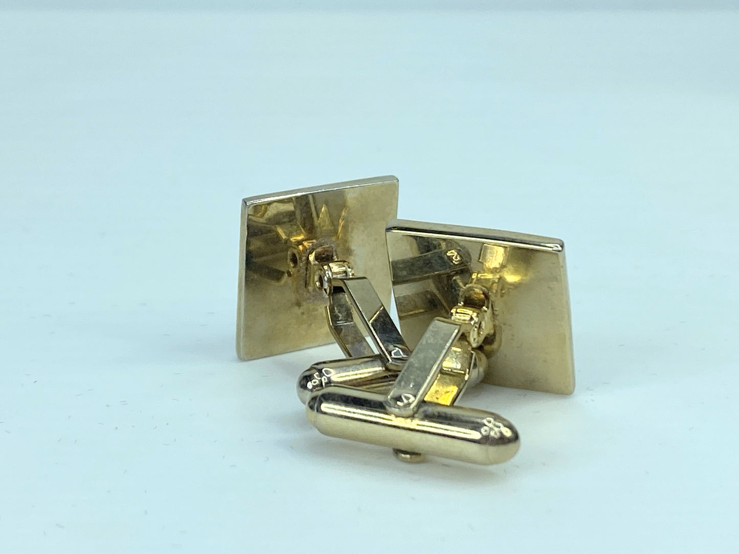 Bijoux Givenchy square gold silvery tone cufflink 10.7g GS456
