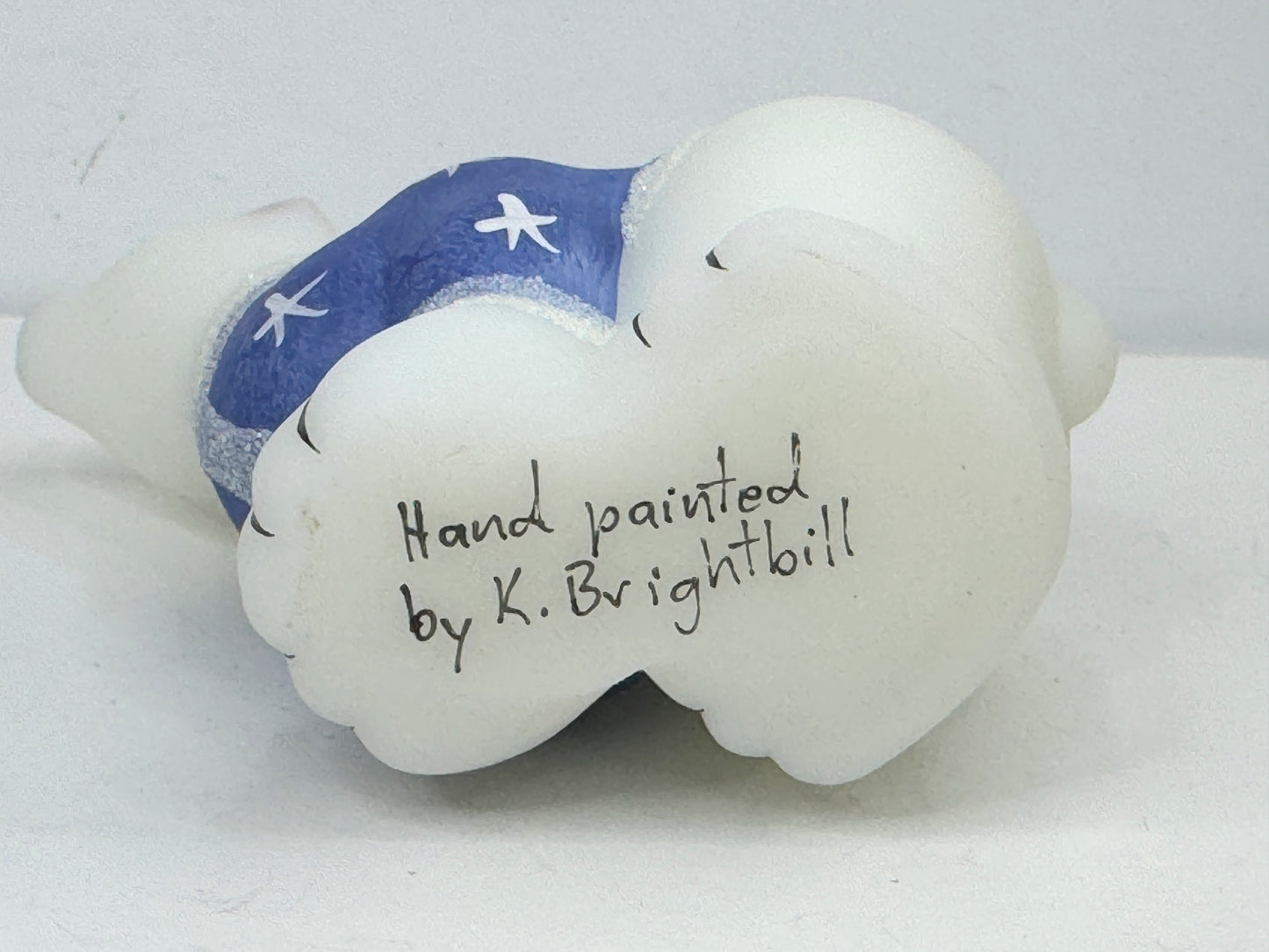 Signed Fenton Art Glass Polar Bear Figurine by J Brightbill mint A988