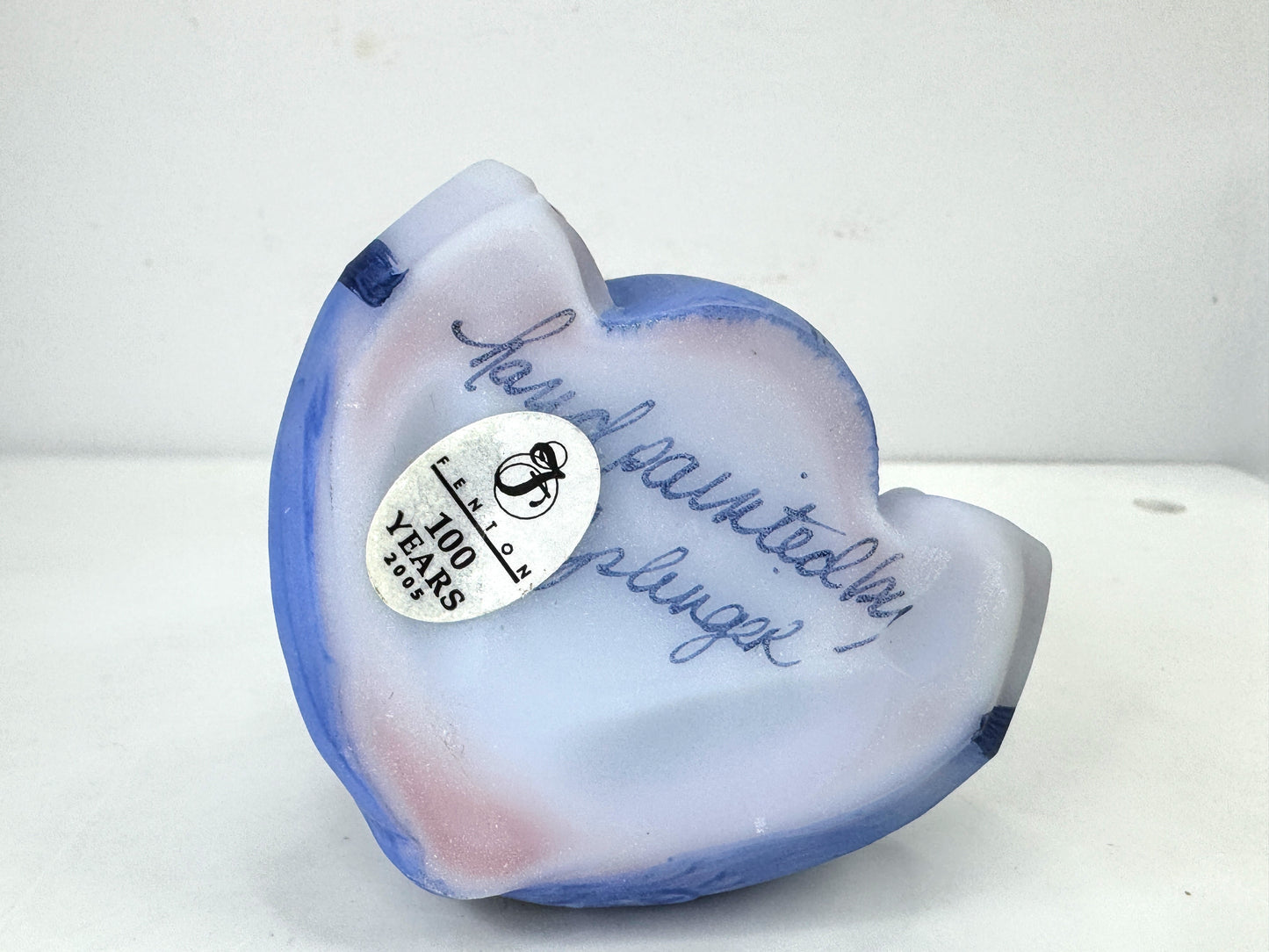 Fenton 100 Years Blue Burmese Hippo Hand Painted QVC 2005 signed M Young A1059