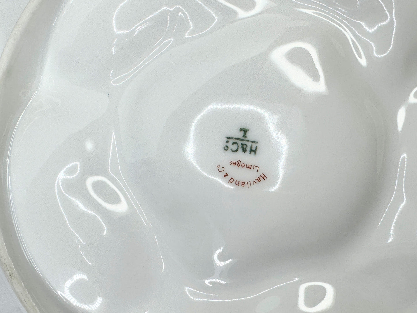 Antique Limoges Haviland & Co. Oyster Plate, Sakura Pink Flowers White 8.5" A494