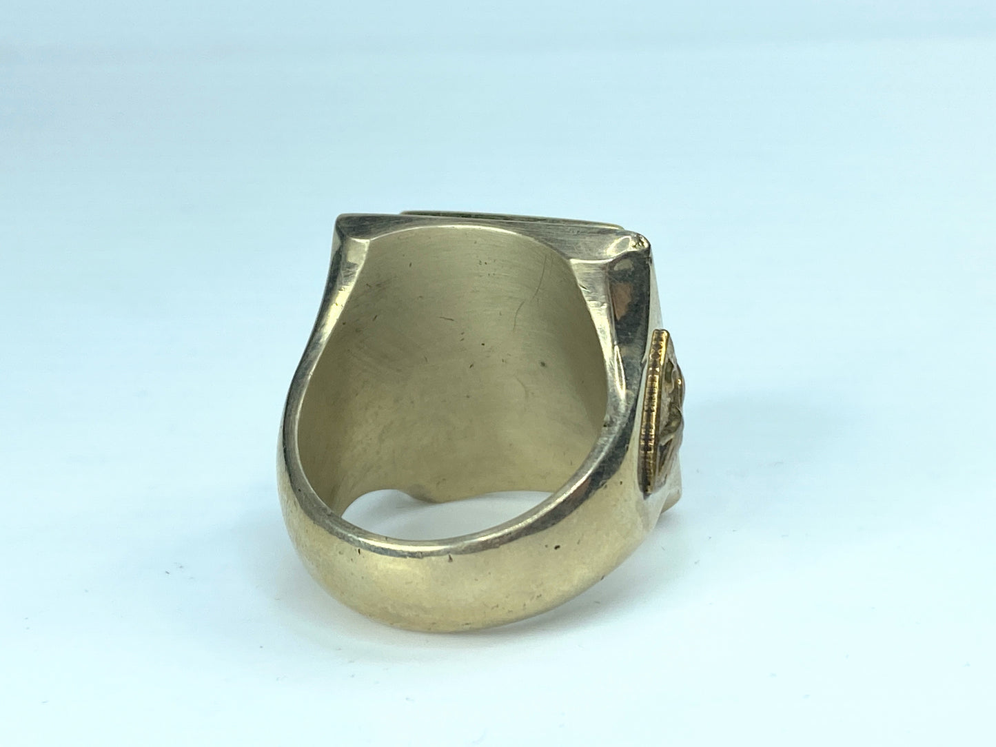 Vintage Enameled Indian Biker's Chief Mexican Ring 42.6g s10.5 JR9852