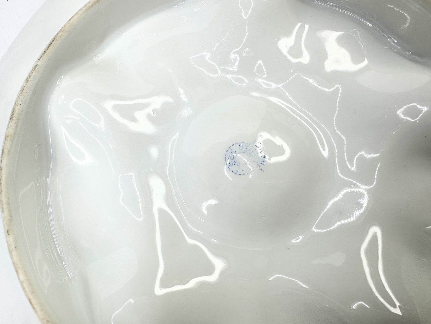 Lewis Strauss Son Mark, Antique Floral Limoges Oyster Plate with Gold Paste A498