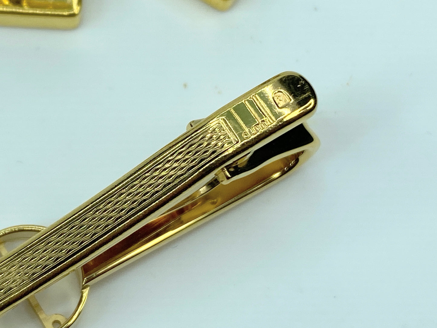Alfred Dunhill Gold & Silver Cufflinks and Tie Clip Set authentic GS535
