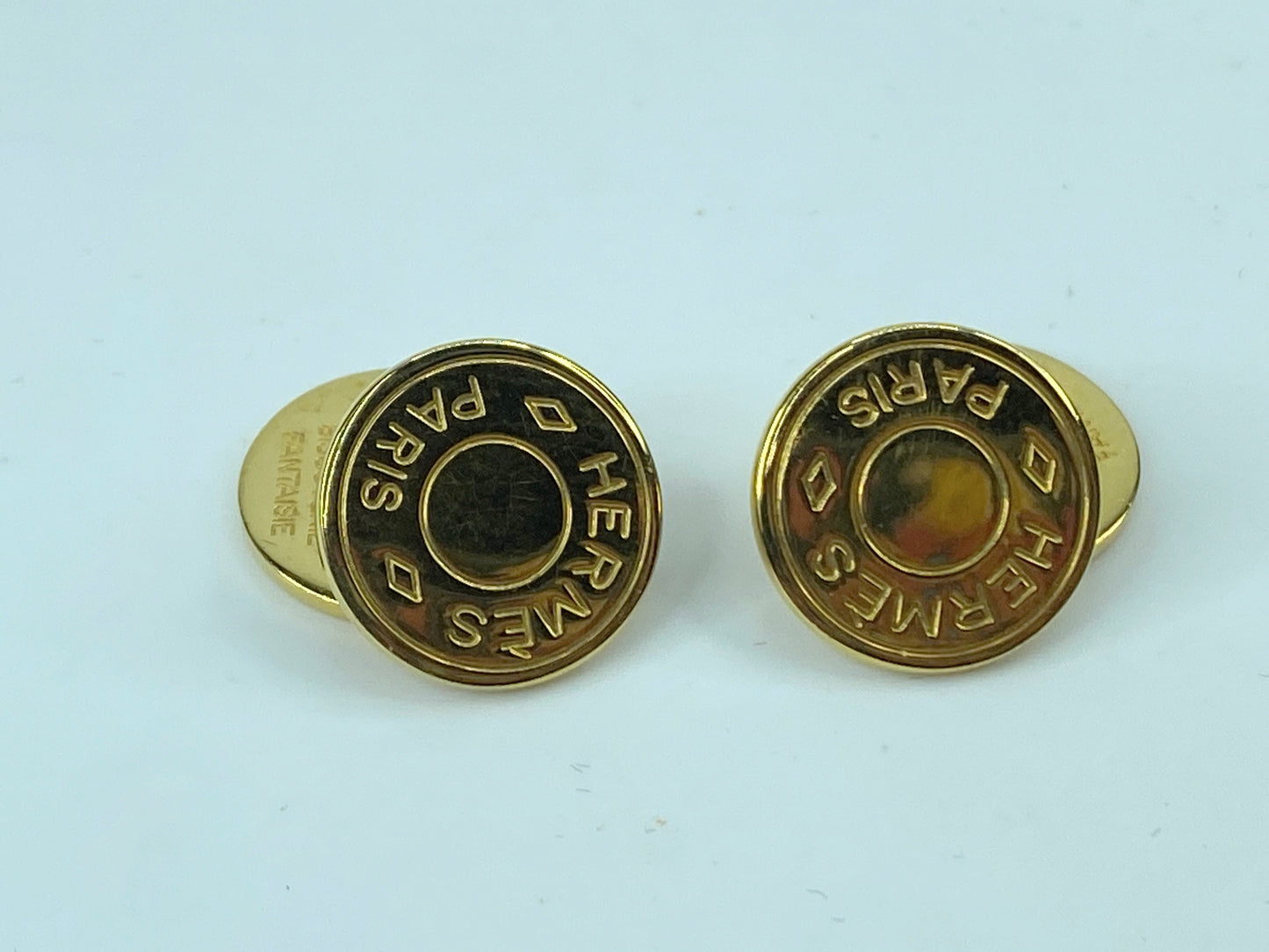 Hermès Clou de Selle Gold tone cufflinks GS537