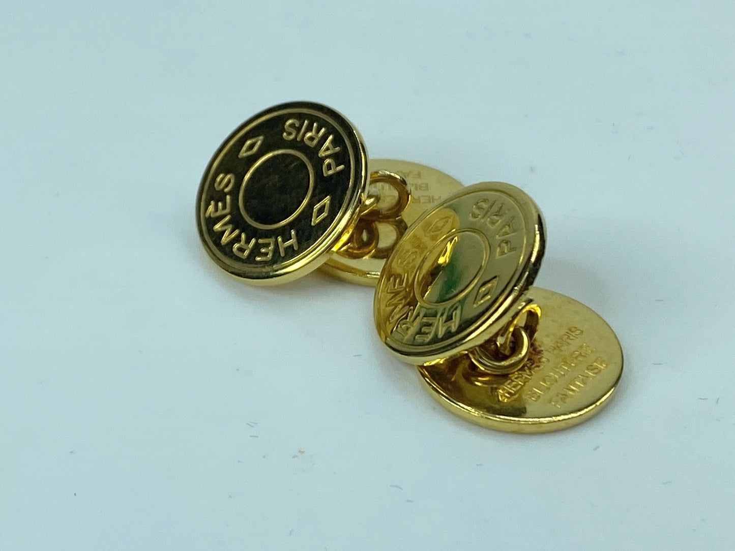 Hermès Clou de Selle Gold tone cufflinks GS537