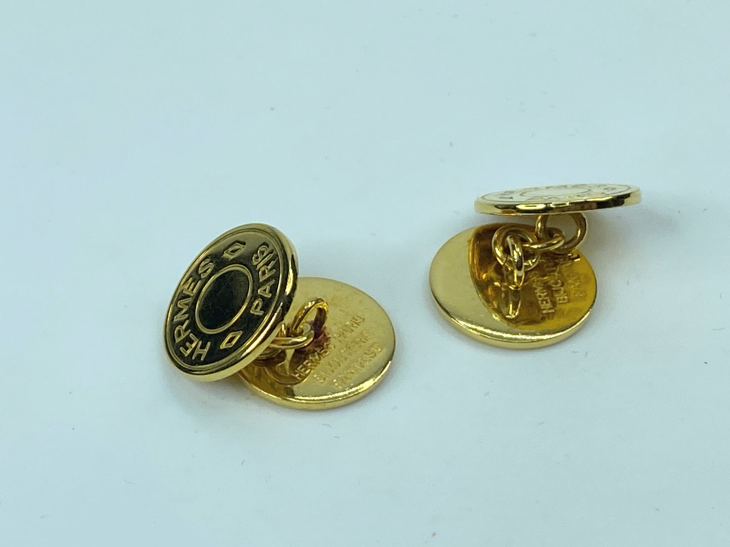 Hermès Clou de Selle Gold tone cufflinks GS537