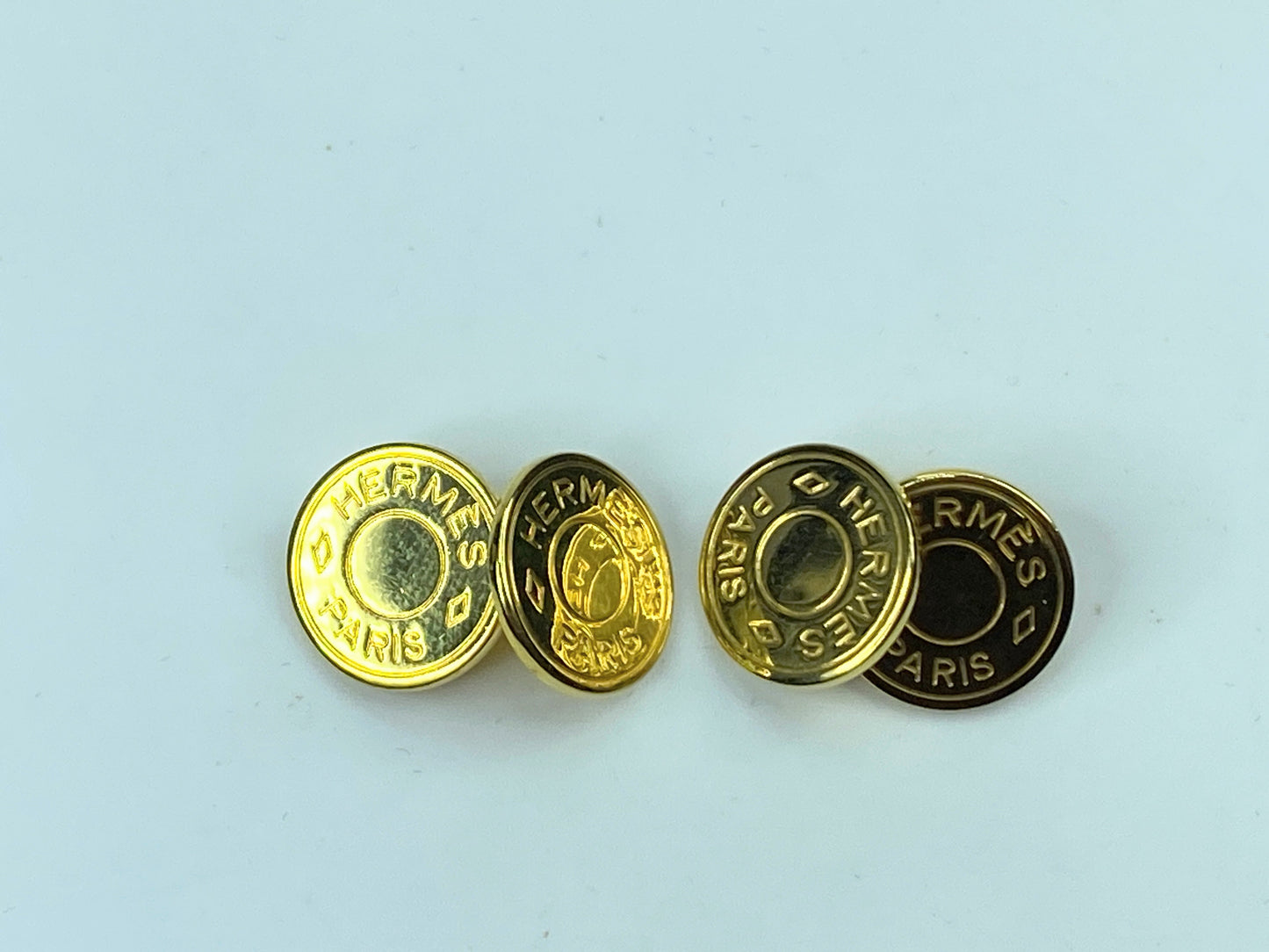 Hermès Clou de Selle Gold tone cufflinks GS537