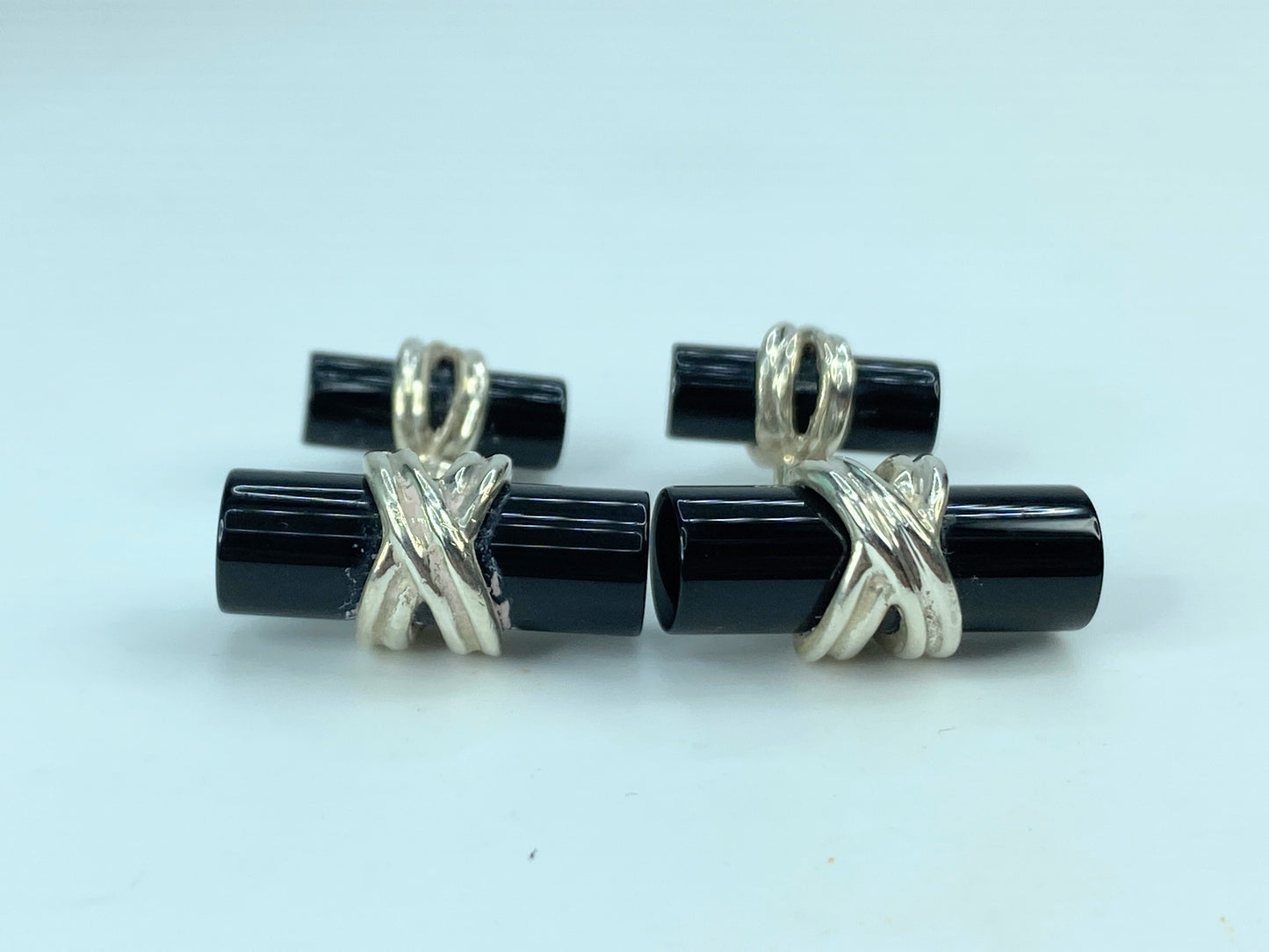 Tiffany & Company Sterling Silver & Onyx Cufflinks 10.9g JR574