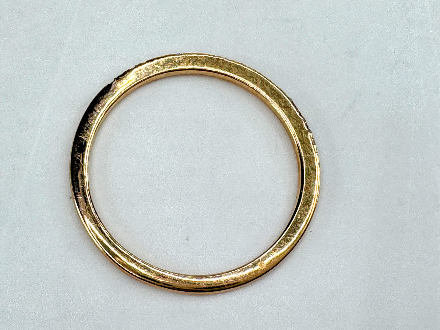 14K Rose Gold Diamond Half Eternity Stackable Band Ring 0.07 CTW Size 7 JR1846