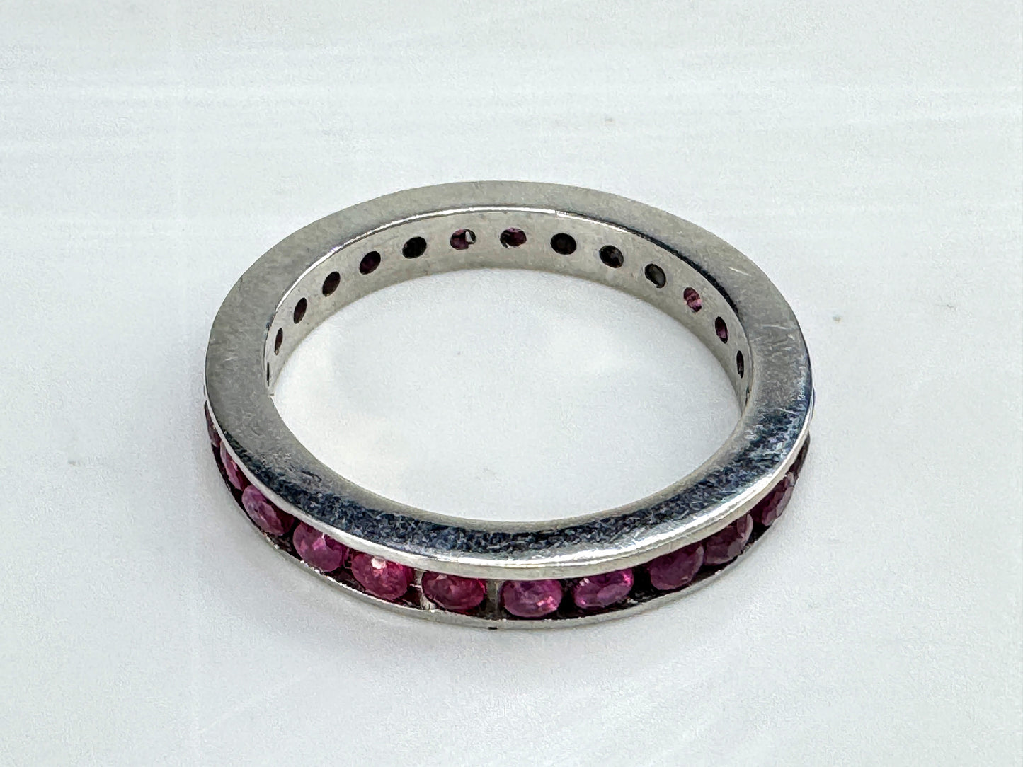 Platinum Ruby Eternity Band Ring Size 6.75 Approx. 1.0 ctw 5.3g s6.75 JR1853