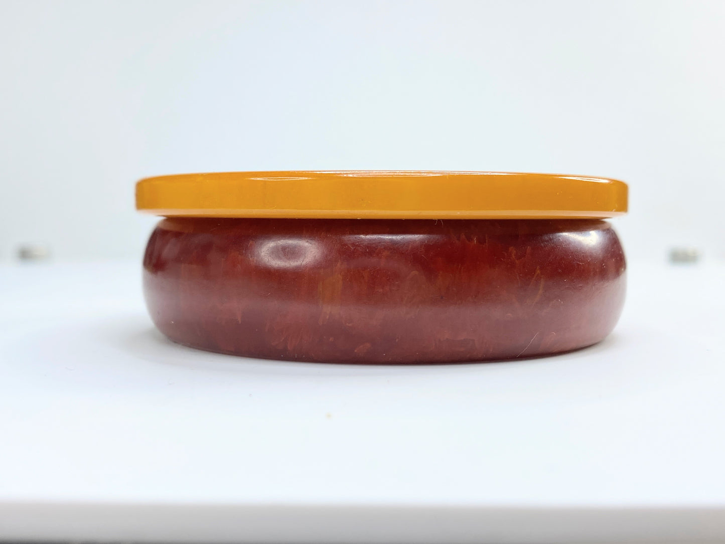 Bakelite Catalin nature grain pattern oxblood burgundy amber color bangle GS182