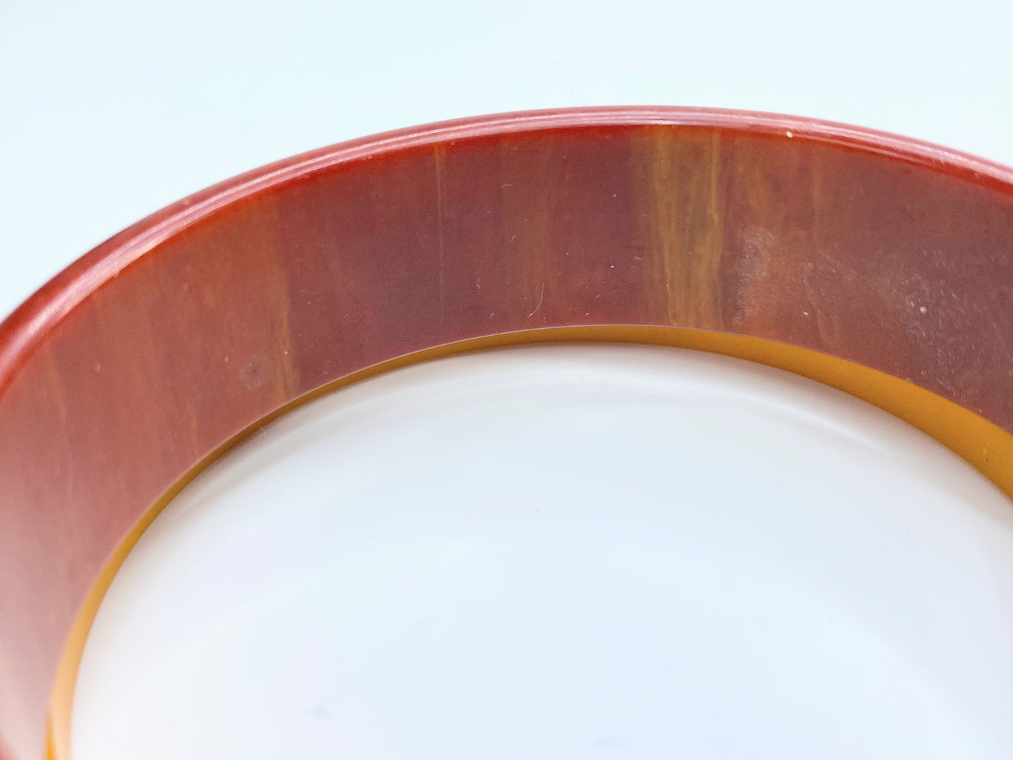 Bakelite Catalin nature grain pattern oxblood burgundy amber color bangle GS182