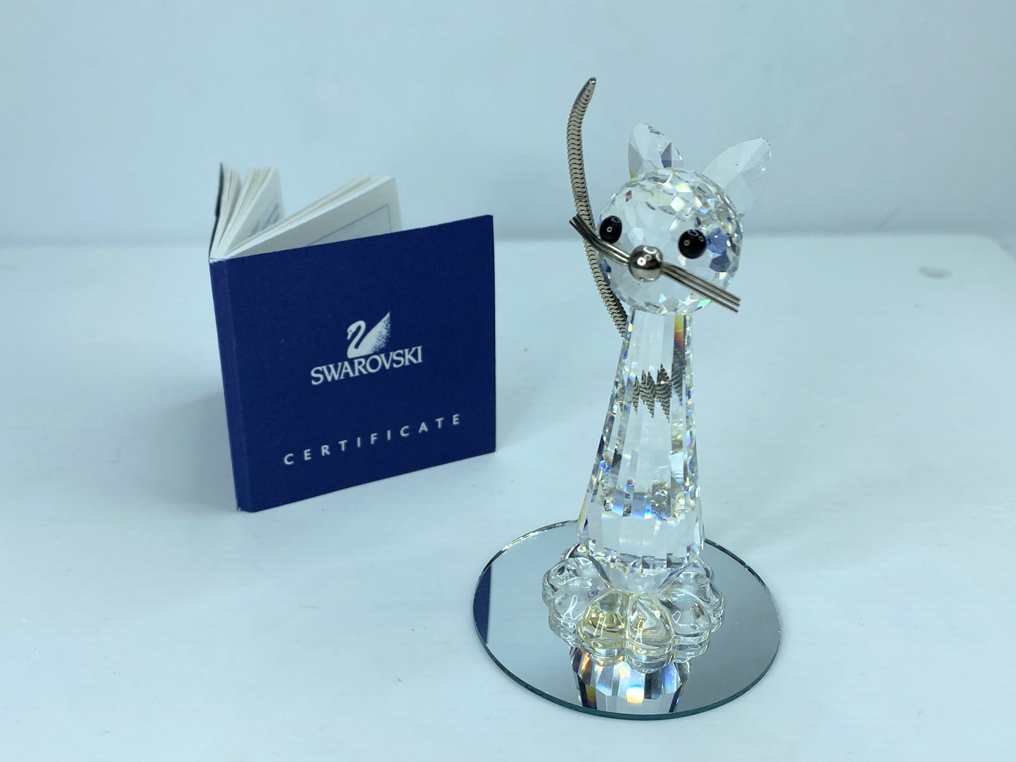Swarovski Crystal Standing Cat 183274 Wire Whiskers & Tail Retired Figurine S77