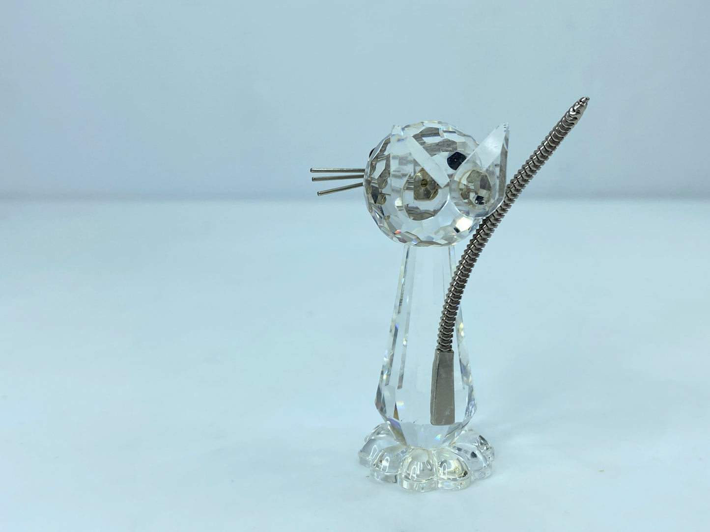 Swarovski Cat With metal Tails Whiskers 3"H Large 7634NR70 COA Mirror S85