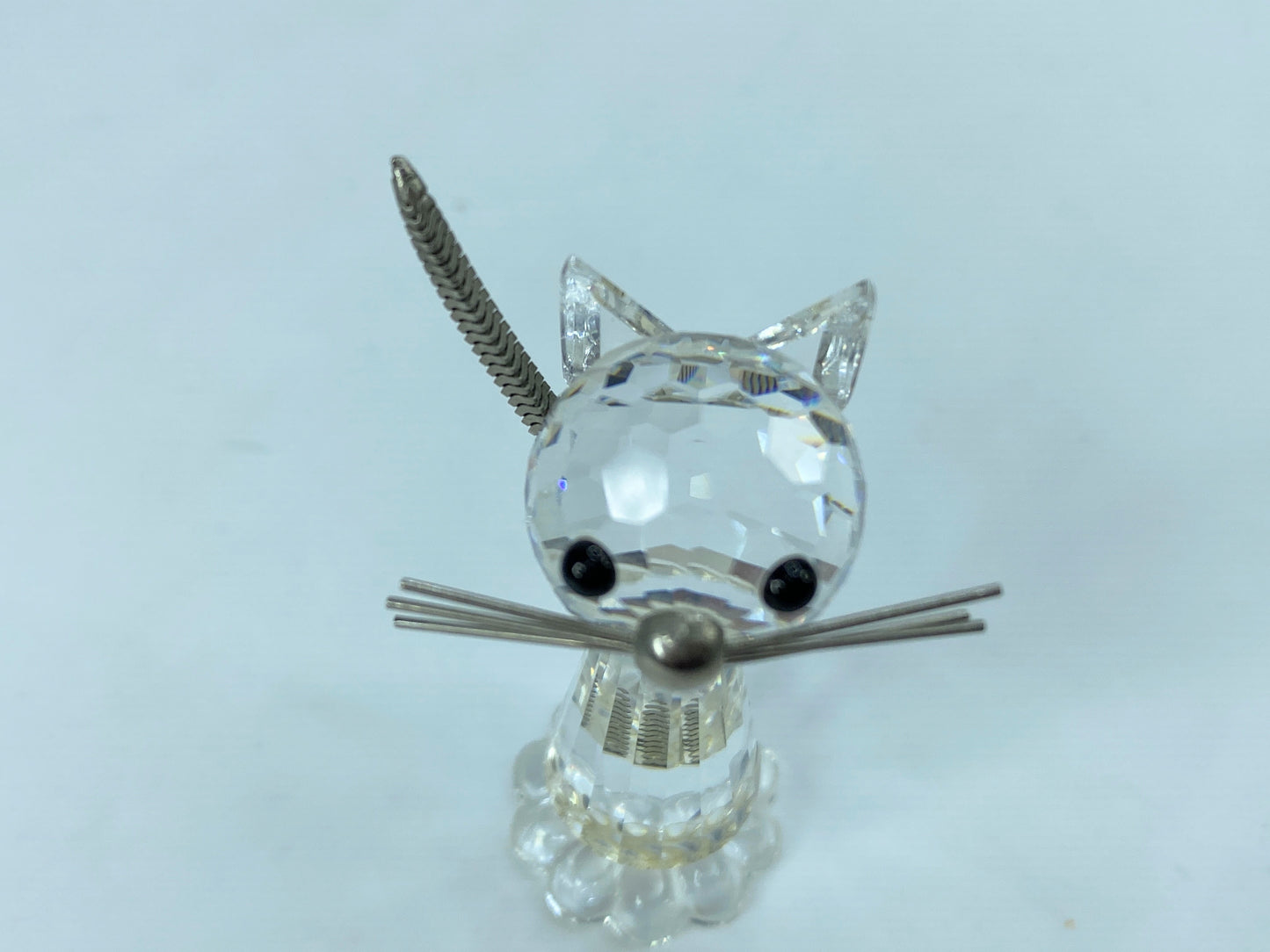 Swarovski Cat With metal Tails Whiskers 3"H Large 7634NR70 COA Mirror S85