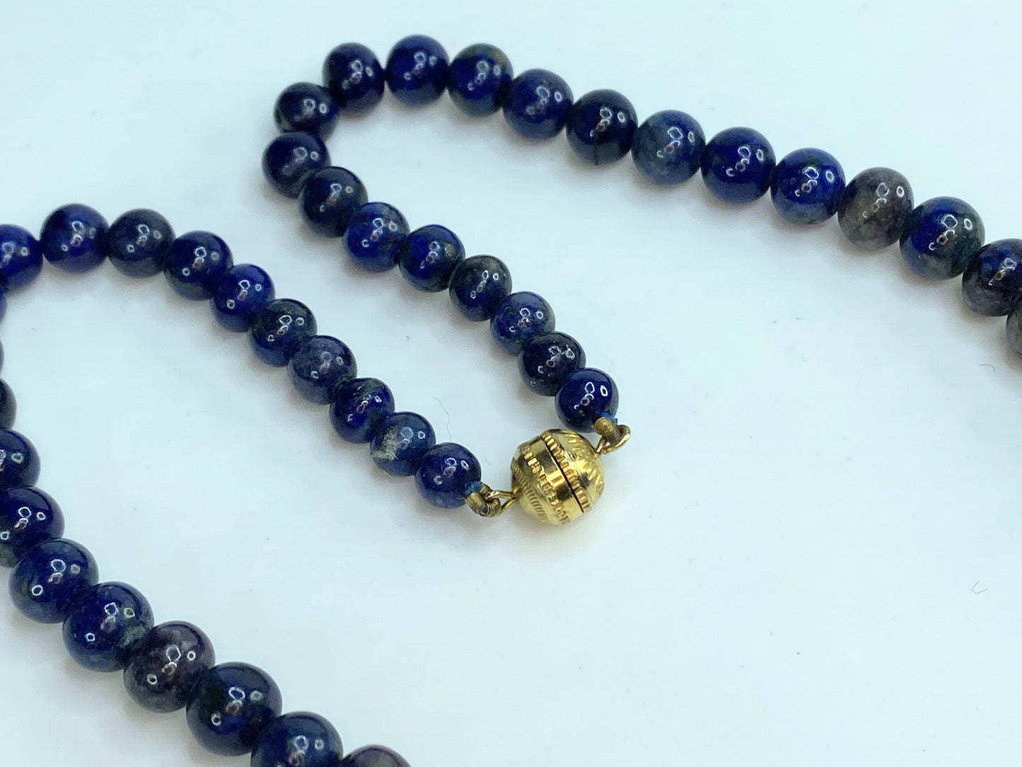 Classic Lapis Lazuli Graduated Bead Necklace 18" 47g GS196