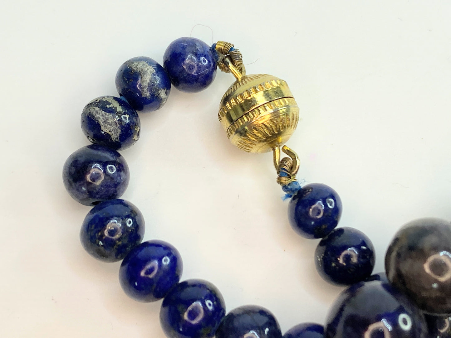 Classic Lapis Lazuli Graduated Bead Necklace 18" 47g GS196