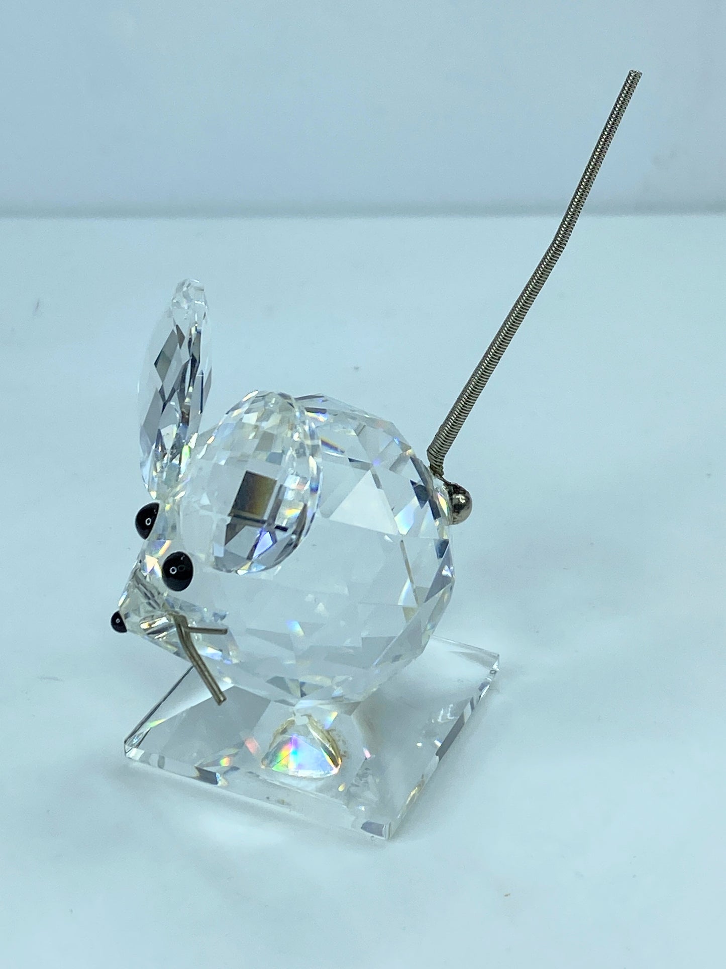 Swarovski Crystal Animals large mouse metal whiskers & tail 2.5" Mirror COA S87