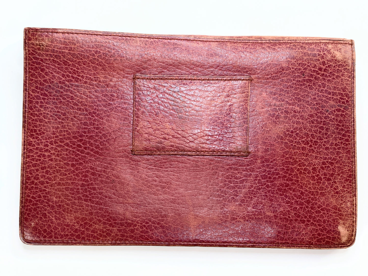 Cartier Leather wallet Burgundy, zipper pocket belt carrying bag 7.0" A240