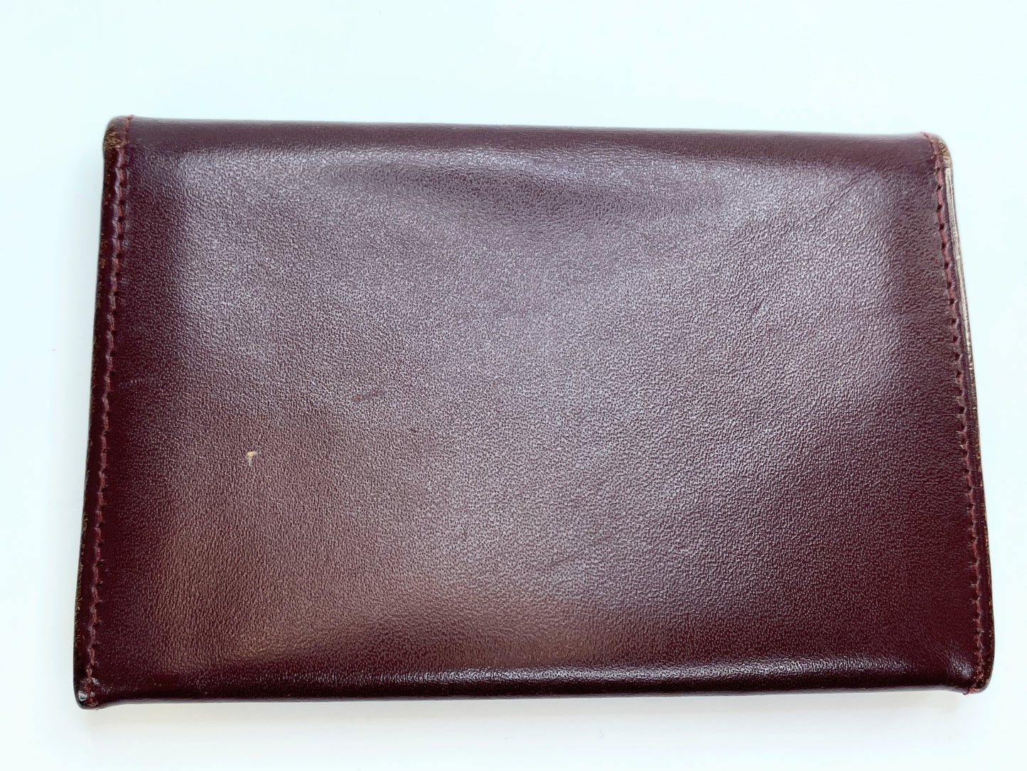 Cartier Must De wallet Red Burgundy bi-folded Leather gold-tone hardware A241