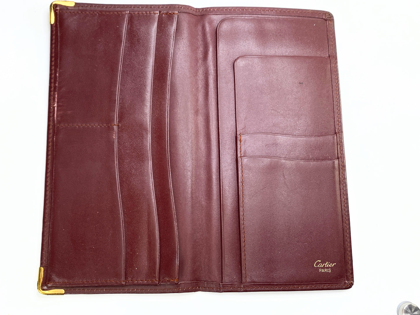 Cartier Authentic Must De Cartier Vintage bifold wallet Bordeaux Leather A242