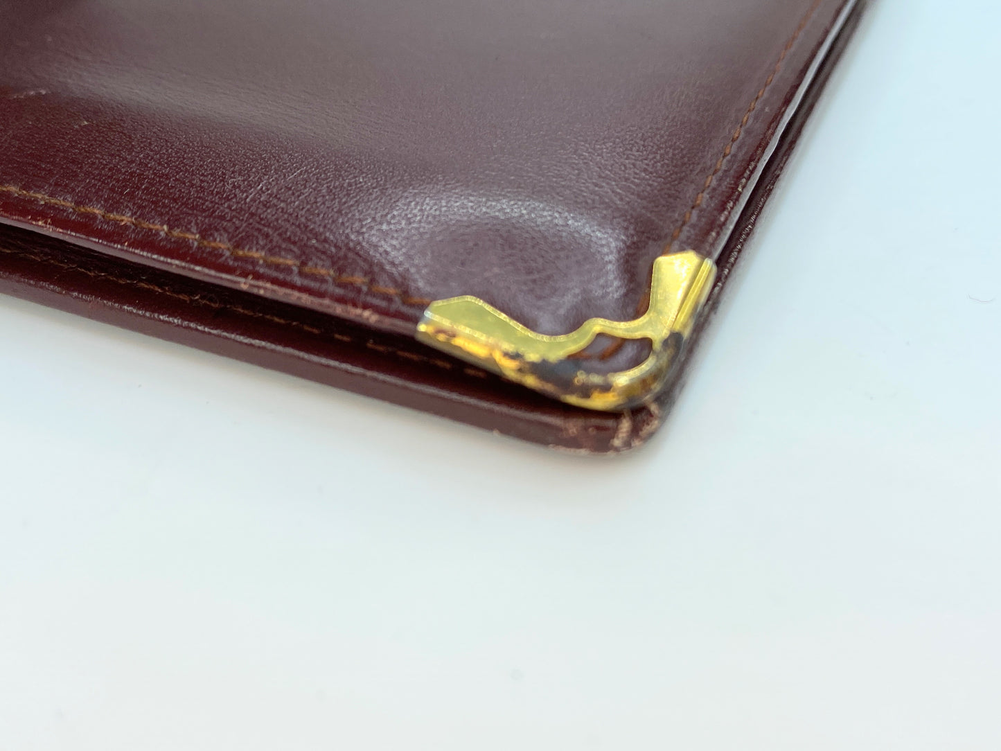 Cartier Authentic Must De Cartier Vintage bifold wallet Bordeaux Leather A242