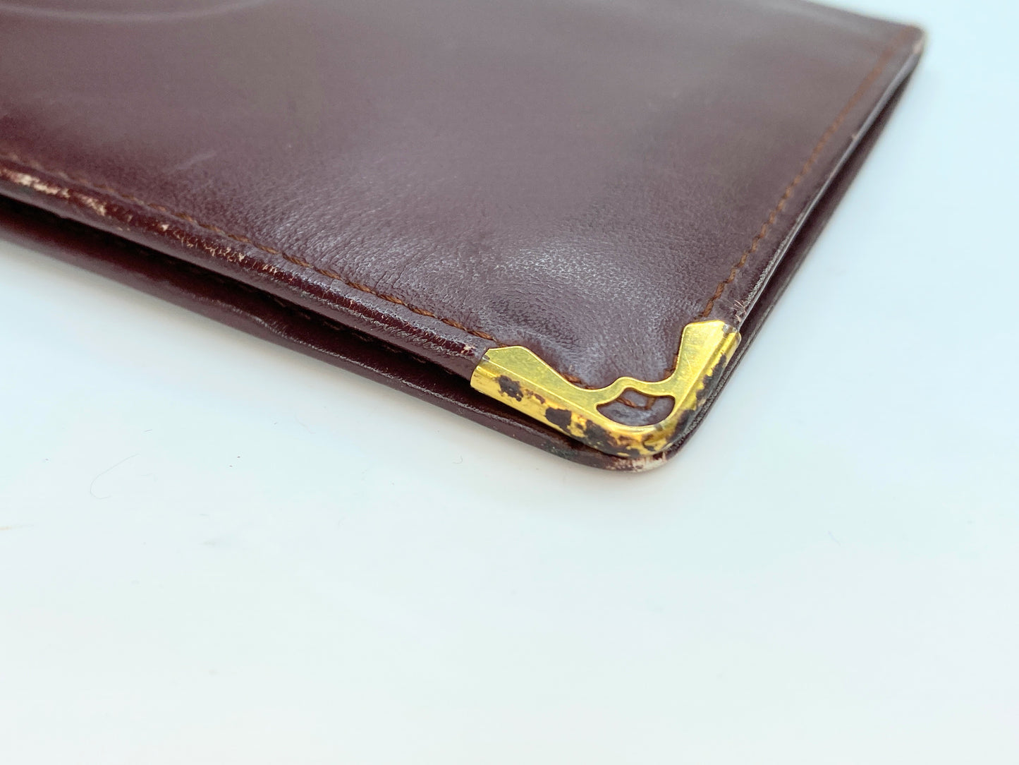 Cartier Authentic Must De Cartier Vintage bifold wallet Bordeaux Leather A242