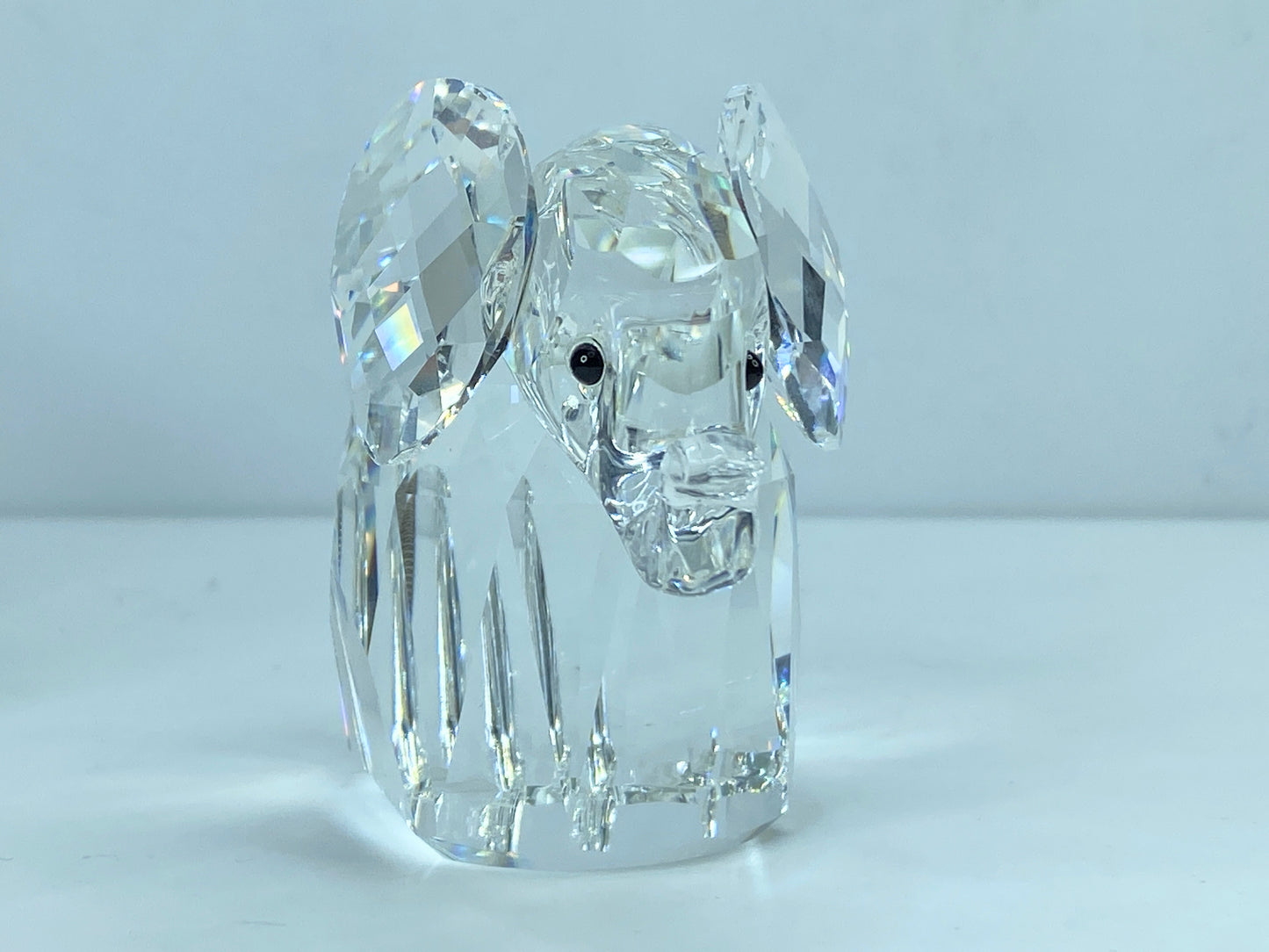 Swarovski Crystal Elephant with Metal Tail 2.5" tall Mint COA Mirror S101