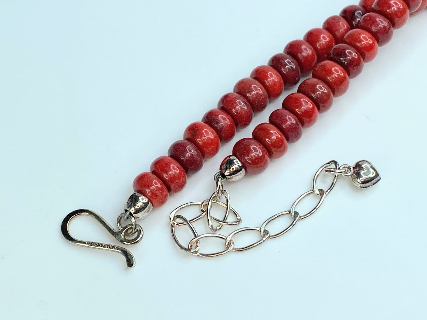 Jay King Sterling 925 Rondelle Coral Turquoise beads necklace 18" 59.7g GS247