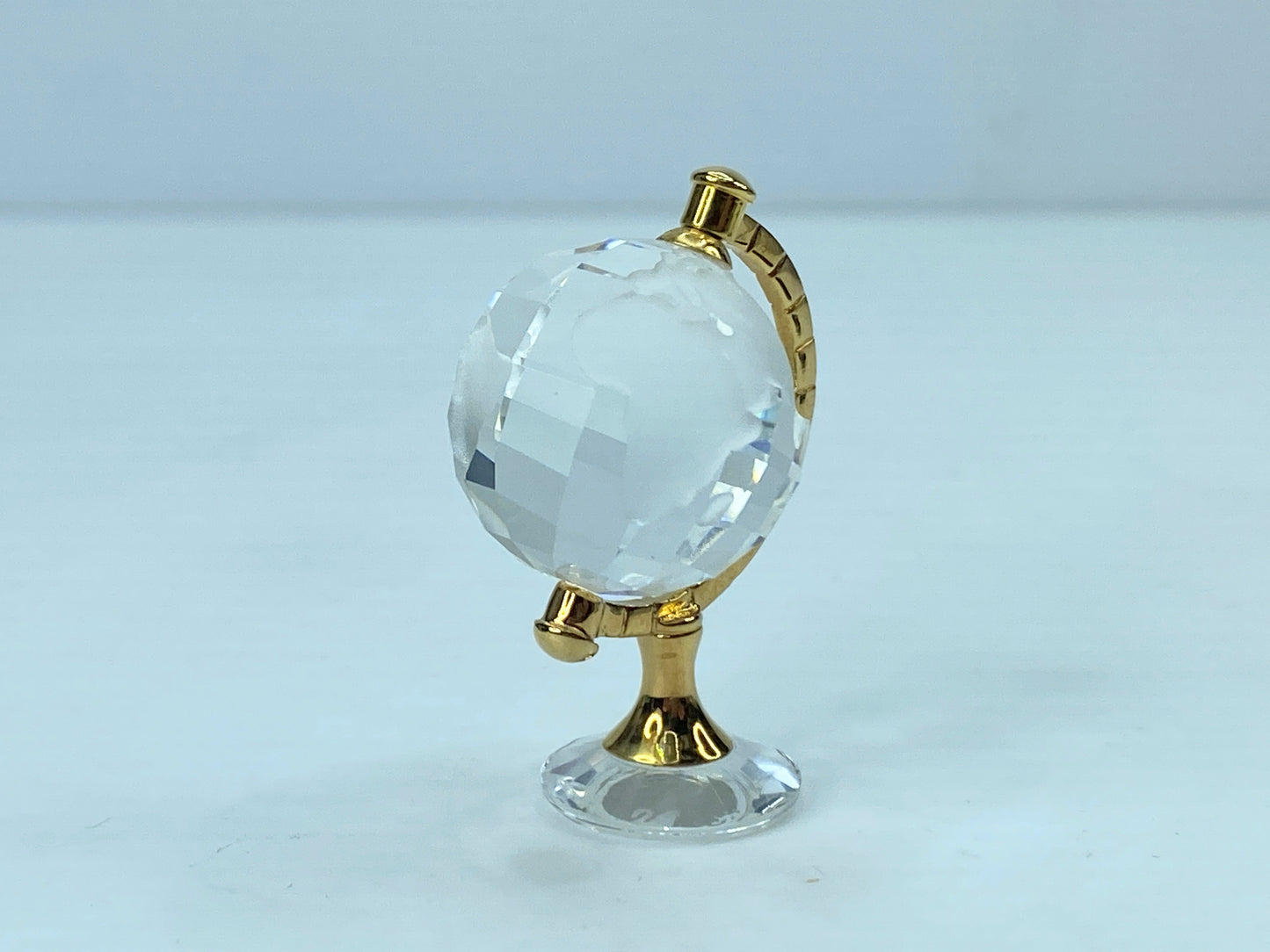Retired Swarovski Crystal Mini Globe with Etched Continents Mint COA S106