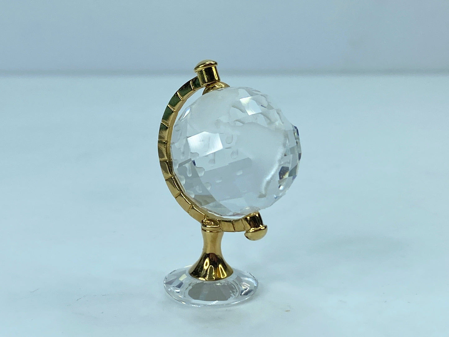Retired Swarovski Crystal Mini Globe with Etched Continents Mint COA S106