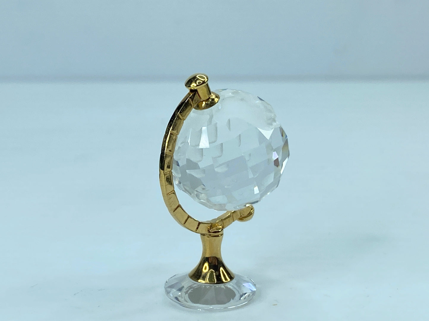 Retired Swarovski Crystal Mini Globe with Etched Continents Mint COA S106