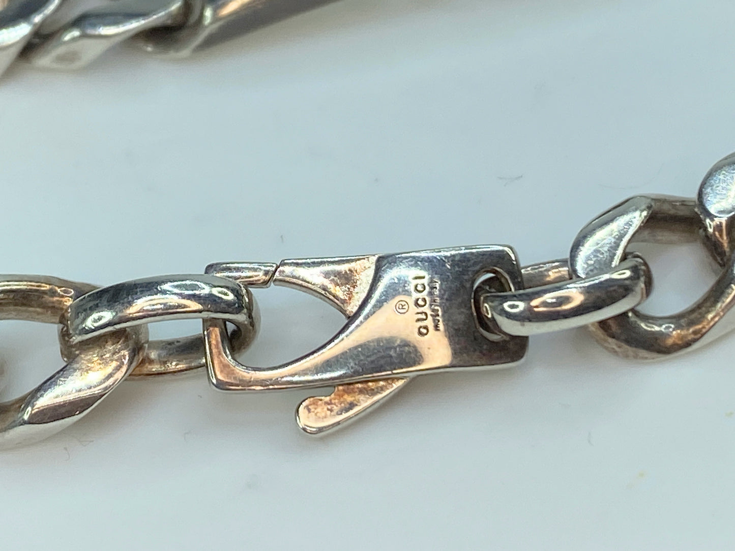 GUCCI Infinity Knot Chain Bracelet sterling Silver 925 7" 24.5g JR81