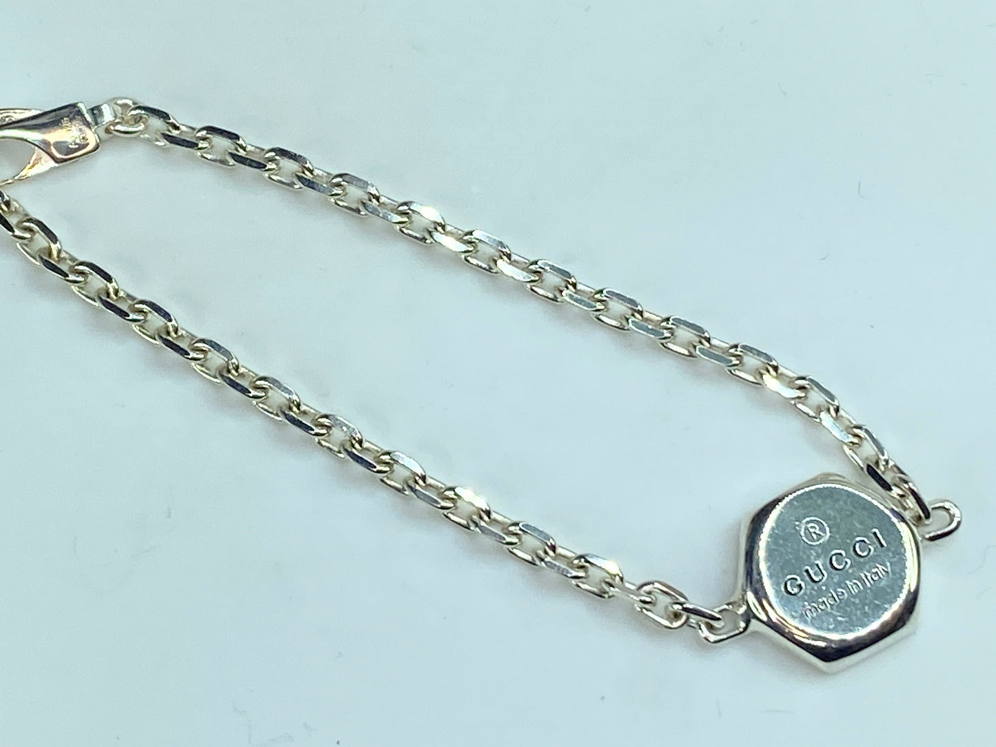 Gucci Women's Trademark Charm Bracelet in Sterling Silver w/bag 6.5" 9.4g JR80