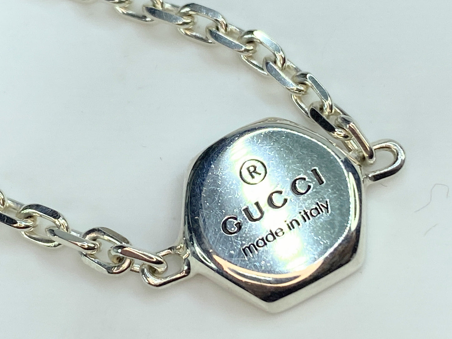 Gucci Women's Trademark Charm Bracelet in Sterling Silver w/bag 6.5" 9.4g JR80
