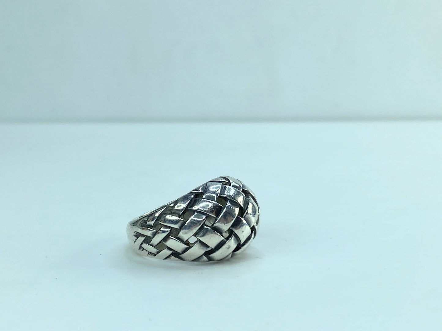 Retired James Avery Wide Woven Dome Ring Sterling Silver Size 7.5 JR584