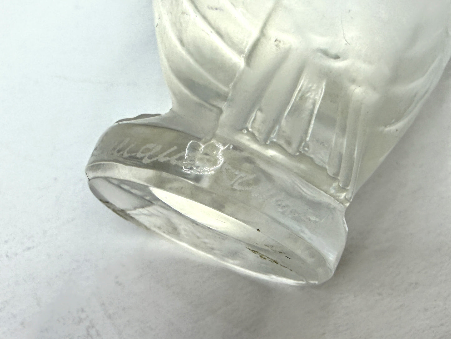 Vintage Lalique France Frosted Crystal Owl Figurine Paperweight A1115