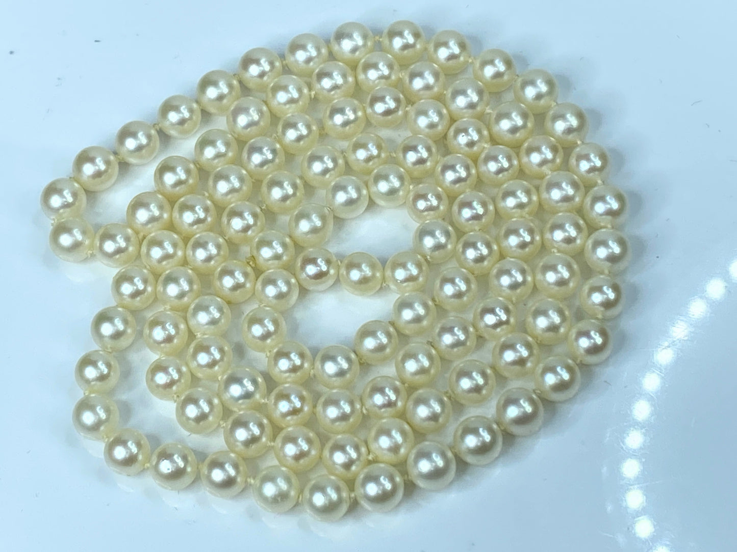 Opera Length 6.3mm Cultured Pearl high luster necklace 27" 36.8gm JR7970