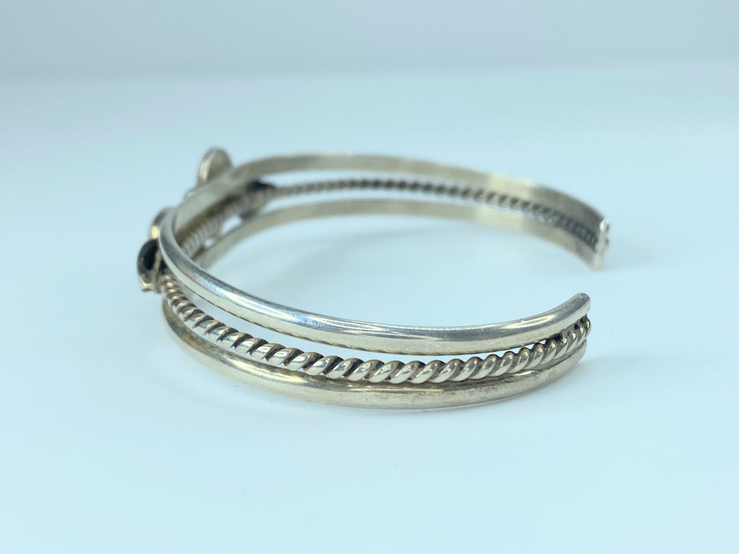Pauline Begay Navajo Sterling Moonstone & Turquoise Bracelet 13.9g JR8868