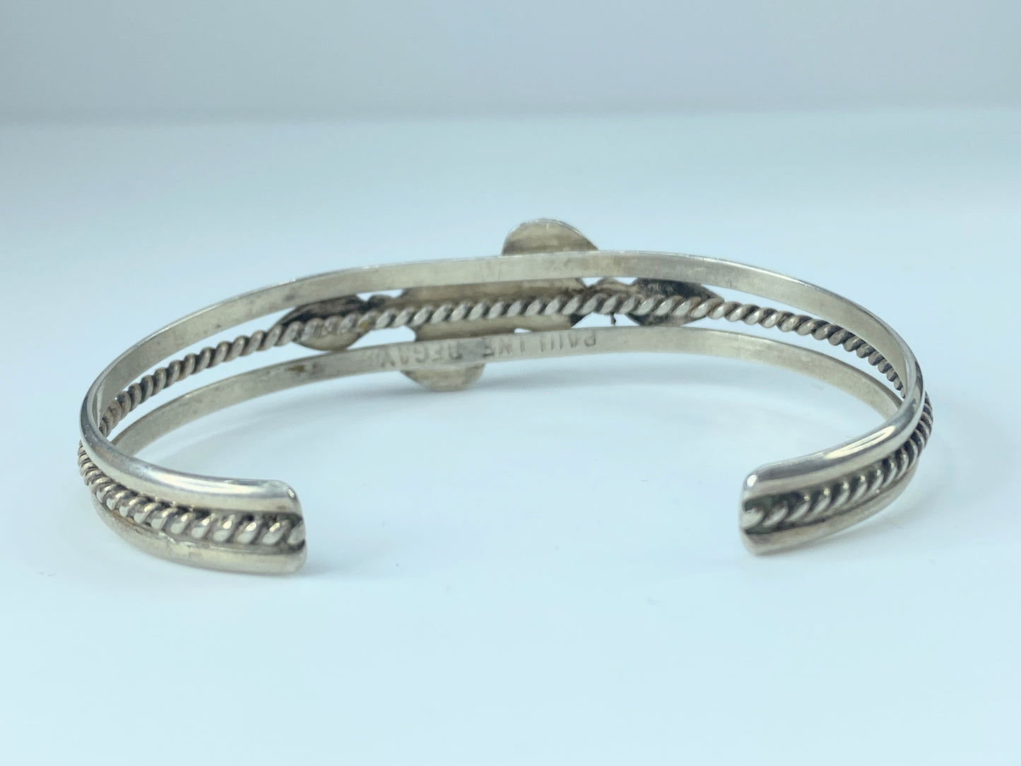Pauline Begay Navajo Sterling Moonstone & Turquoise Bracelet 13.9g JR8868